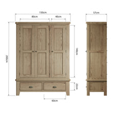 Hove Smoked Oak Triple Wardrobe