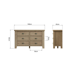 Hove Smoked Oak 6 Drawer Chest