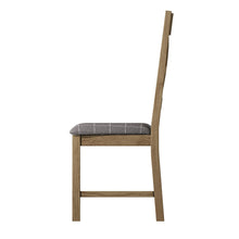 Hove Smoked Oak Cross Back Dining Chair With Grey Check Seat