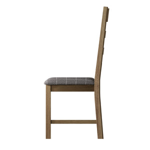 Hove Smoked Oak Ladder Back Dining Chair With Grey Check Seat