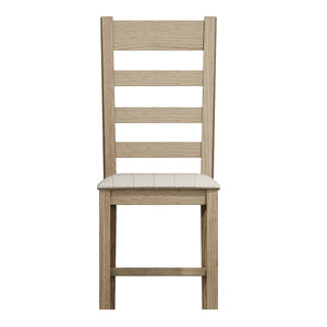 Hove Smoked Oak Ladder Back Dining Chair With Natural Check Seat