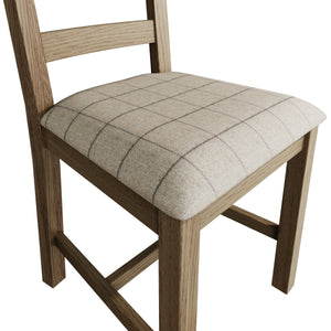 Hove Smoked Oak Ladder Back Dining Chair With Natural Check Seat