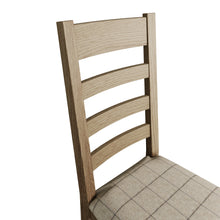 Hove Smoked Oak Ladder Back Dining Chair With Natural Check Seat