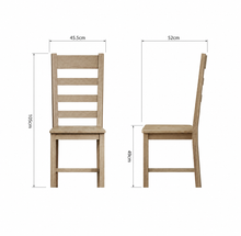 Hove Smoked Oak Ladder Back Dining Chair With Wooden Seat