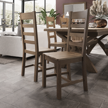 Hove Smoked Oak Ladder Back Dining Chair With Wooden Seat