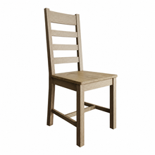 Hove Smoked Oak Ladder Back Dining Chair With Wooden Seat