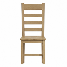 Hove Smoked Oak Ladder Back Dining Chair With Wooden Seat