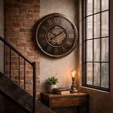 Bronze Moving Cog Gears Wall Clock | 74 cm