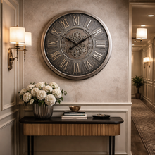 Florence Grey Gear Cog Clock | 80 cm