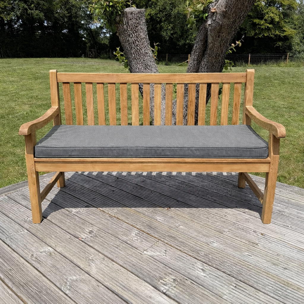 Hampton Medium Teak Classic Garden Bench With Cushion – HomePlus Furniture