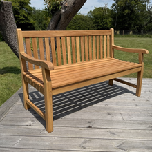 Hampton Medium Teak Classic Garden Bench With Cushion