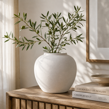 Handmade Stone Off White Vase