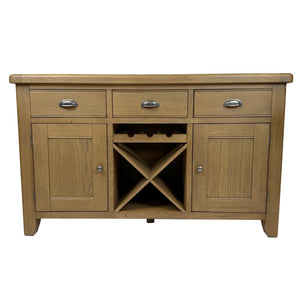 Raithwaite Rustic Oak Large Sideboard Wine Rack