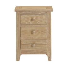 Westbrook Whitewash Oak 3 Drawer Bedside Table