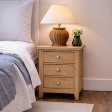 Westbrook Whitewash Oak 3 Drawer Bedside Table