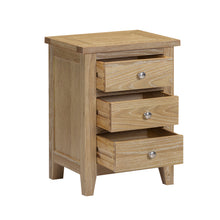 Westbrook Whitewash Oak 3 Drawer Bedside Table