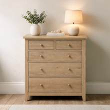 Westbrook Whitewash Oak 5 Drawer Chest
