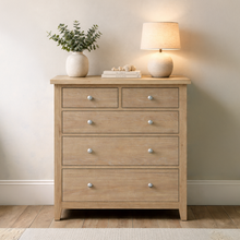 Westbrook Whitewash Oak 5 Drawer Chest