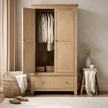 Westbrook Whitewash Oak Double Wardrobe