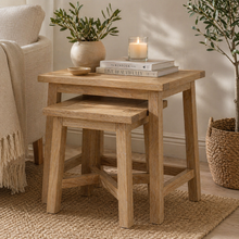 Westbrook Whitewash Oak Nest of 2 Tables