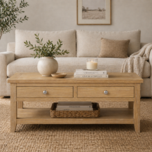 Westbrook Whitewash Oak Coffee Table with Drawers