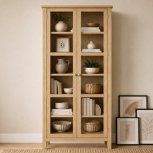 Westbrook Whitewash Oak Glass Display Cabinet