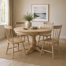 Westbrook Whitewash Oak 4-6 Seater Round Extending Dining Table