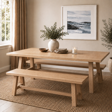 Westbrook Whitewash Oak 6 Seater Trestle Dining Table