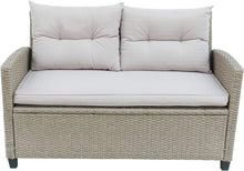Jenni Natural Outdoor Rattan Garden Furniture Sofa Armchair Set with Cushions