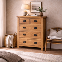 Cambridge Oak 2 Over 3 Chest Of Drawers