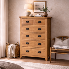 Cambridge Oak 2 Over 4 Chest Of Drawers