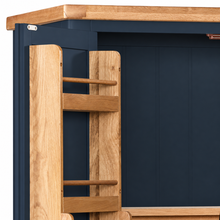 Cambridge Blue Painted Oak Larder Unit — oak door rack detail