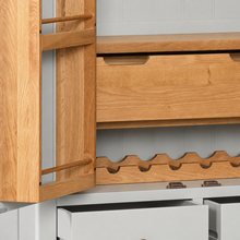 Cambridge Grey Painted Oak Larder Unit — oak storage and drawer detail