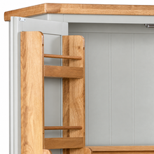 Cambridge Grey Painted Oak Larder Unit — oak door rack detail