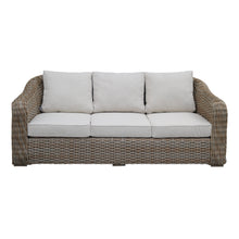 Miami Garden 3 Seater Sofa Dining Set with Rising Table, Armchairs and Stools