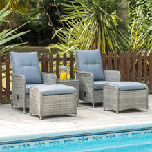 Milan Garden Reclining Lounge Companion Set