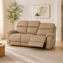 Nevara Latte Reclining 3 Seater Sofa