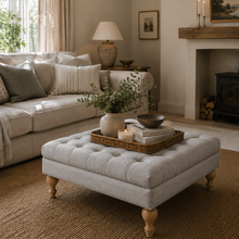 Clover Buttoned Ottoman Coffee Table | Grey