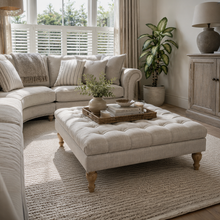 Clover Buttoned Ottoman Coffee Table | Putty