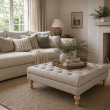 Clover Buttoned Ottoman Coffee Table | Vintage Mink