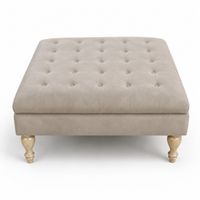 Clover Buttoned Ottoman Coffee Table | Vintage Tan