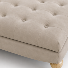 Clover Buttoned Ottoman Coffee Table | Vintage Tan