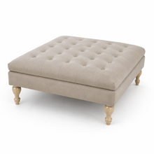 Clover Buttoned Ottoman Coffee Table | Vintage Tan