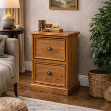 Oxford Light Pine 2 Drawer Filing Cabinet