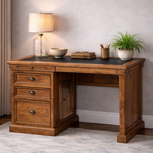 Oxford Light Pine Small Single Pedestal Desk