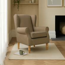Oxford Light Brown Wingback Armchair
