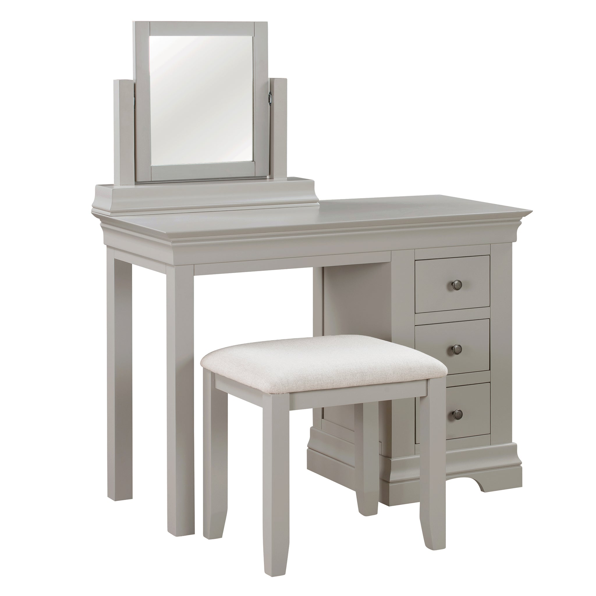 Chantilly Pebble Grey Dressing Table HomePlus Furniture Chantilly Pebble Grey Dressing Table HomePlus Furniture