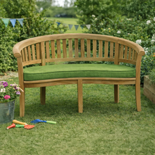 Mini Sienna Childrens Peanut Garden Bench With Green Cushion