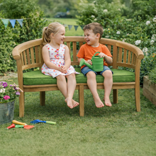 Mini Sienna Childrens Peanut Garden Bench With Green Cushion