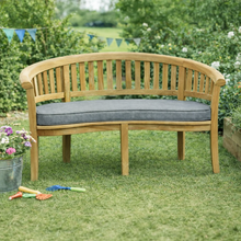 Mini Sienna Childrens Peanut Garden Bench With Grey Cushion
